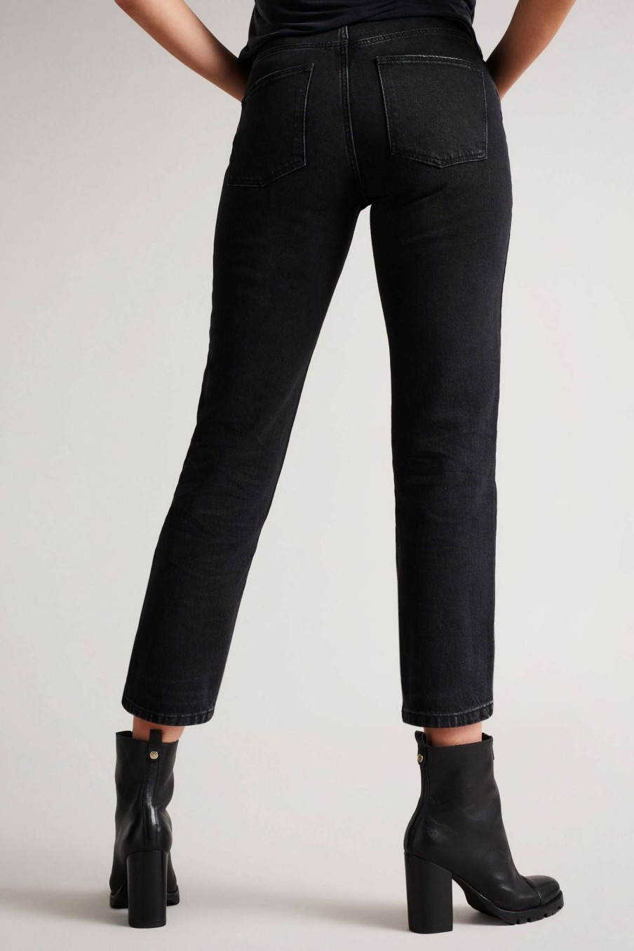 Clothing * | Ted Baker Tisola Black Straight Leg Denim Jeans Cut Price