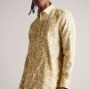 Clothing * | Ted Baker Svend Natural Long Sleeve Abstract Line Print Shirt Exclusive Design