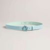 Homeware * | Ted Baker Reera Blue Powder Coated Magnolia Buckle Slim Belt 100% Guarantee