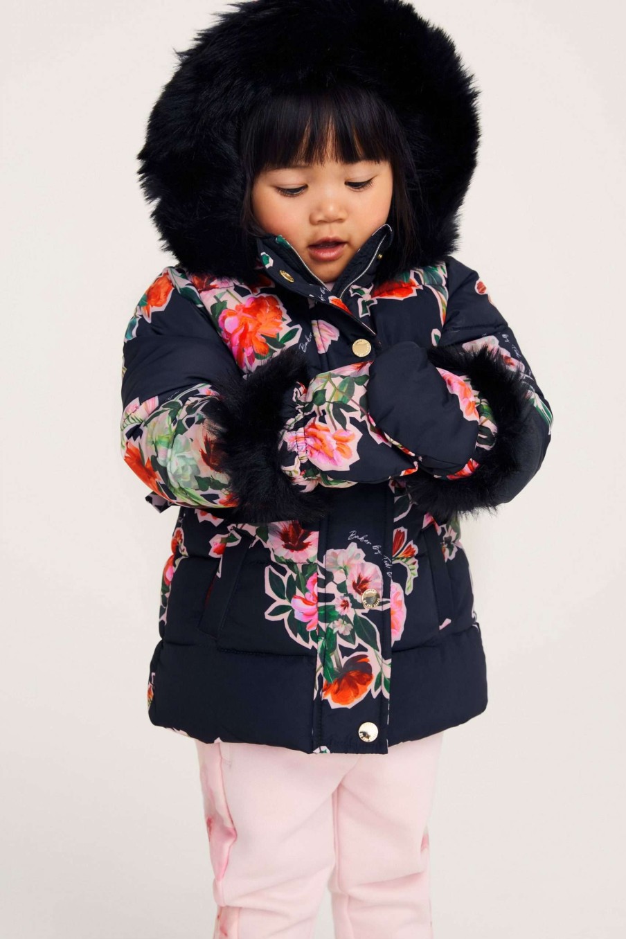 Clothing * | Ted Baker Navy Floral Coat Cut Price