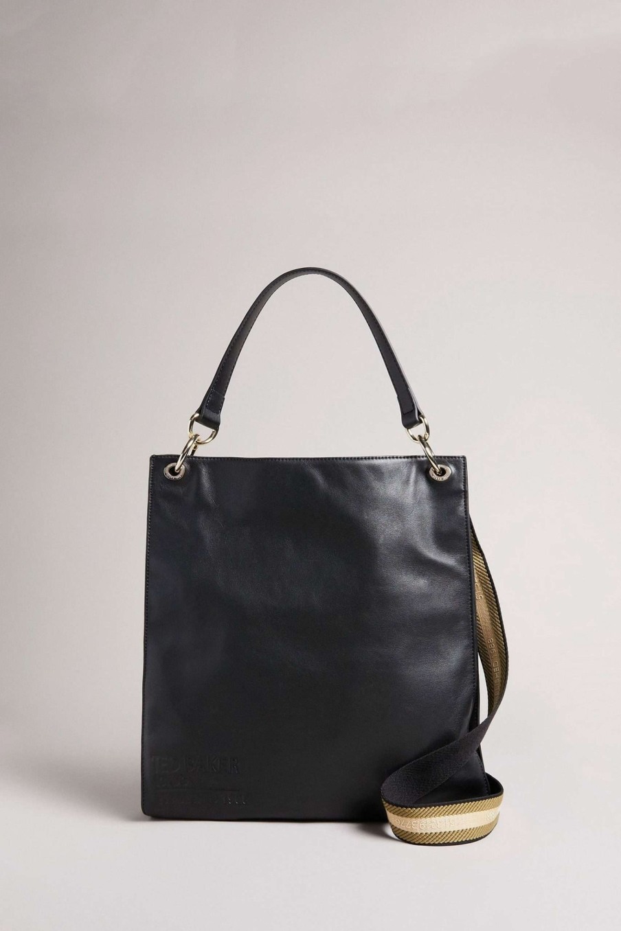 Homeware * | Ted Baker Large Black Branded Webbing Hobo Bag Best-Selling