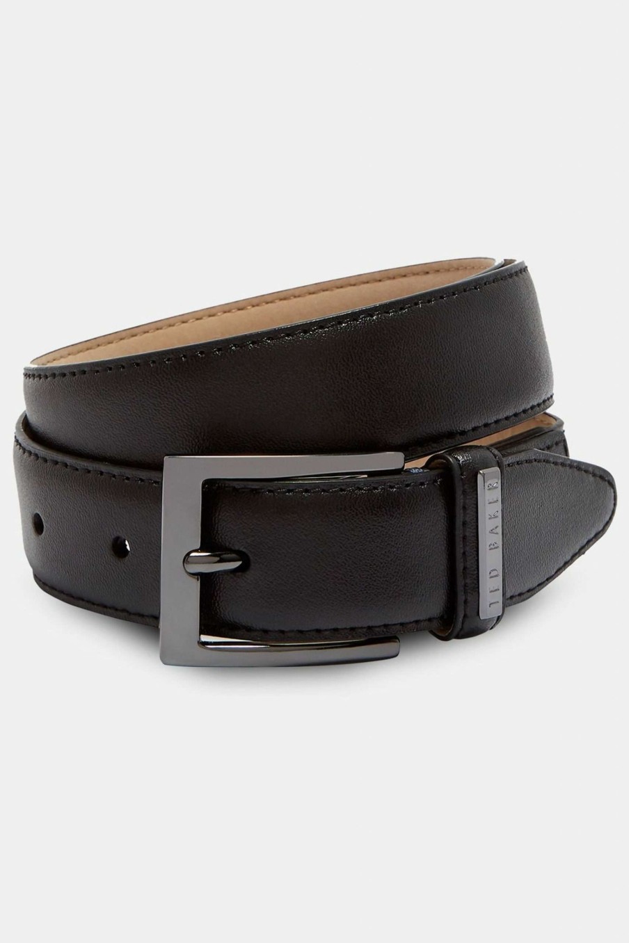 Homeware * | Ted Baker Black Lizwiz Leather Keeper Plate Belt 100% Guarantee