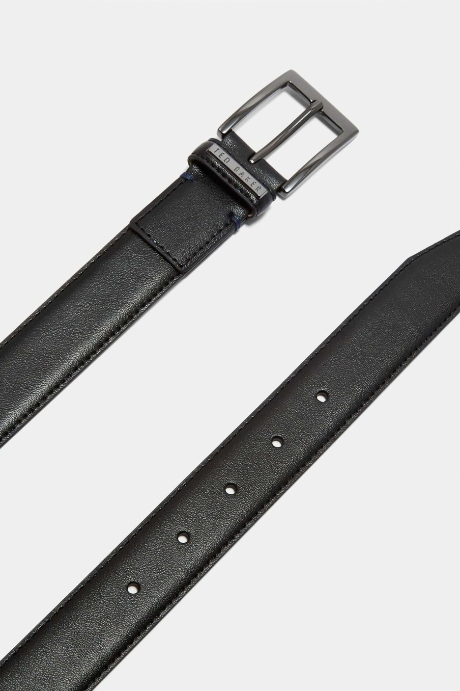 Homeware * | Ted Baker Black Lizwiz Leather Keeper Plate Belt 100% Guarantee