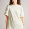 Clothing * | Ted Baker Cream Jersey T-Shirt 100% Guarantee