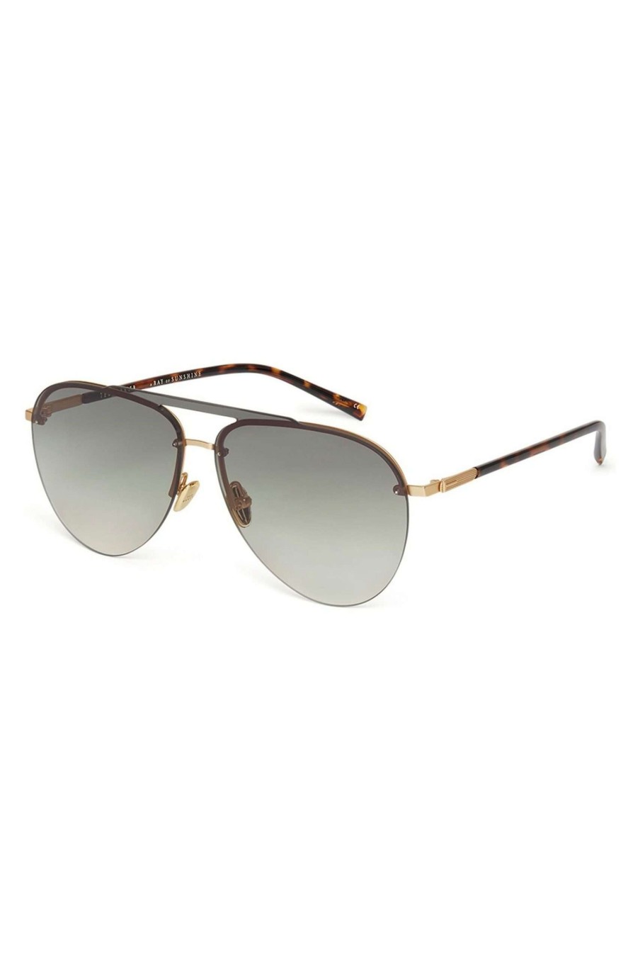 Homeware * | Ted Baker Tortoiseshell Brown Flat Fronted Rimless Pilot Sunglasses Sale