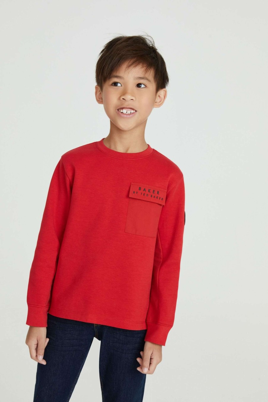 Clothing * | Ted Baker Red Pocket Long Sleeved T-Shirt Special