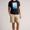 Clothing * | Ted Baker Natural Twill Drawstring Shorts Gift Selection