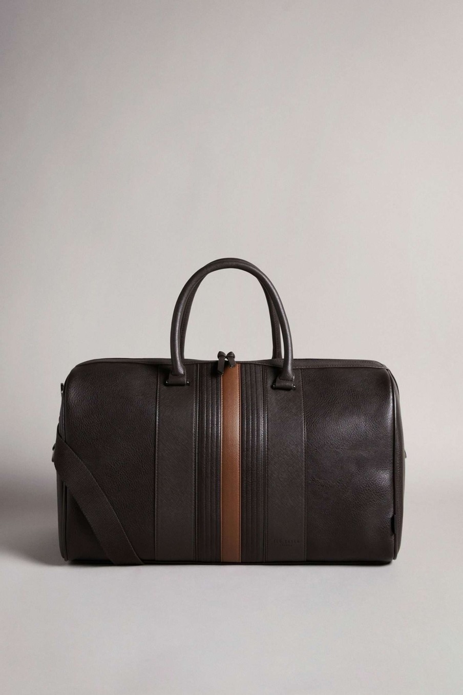 Homeware * | Ted Baker Brown Evyday Brn-Choc Striped Pu Holdall Bag Best-Selling