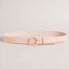 Homeware * | Ted Baker Reera Pink Powder Coated Magnolia Buckle Slim Belt Closeout Sale