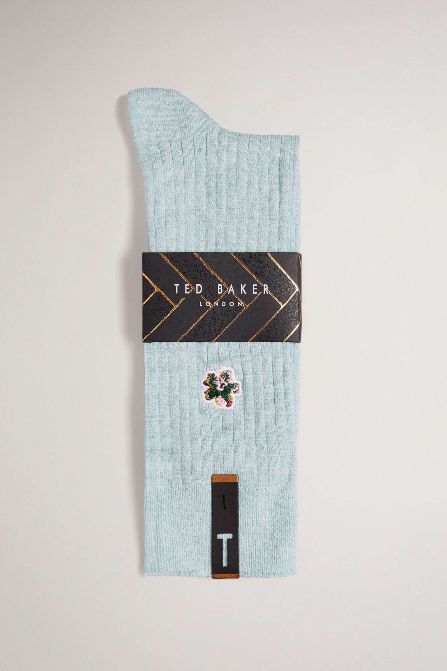 Homeware * | Ted Baker Ditton Lt-Blue Flower Embroidery Socks Top Selling