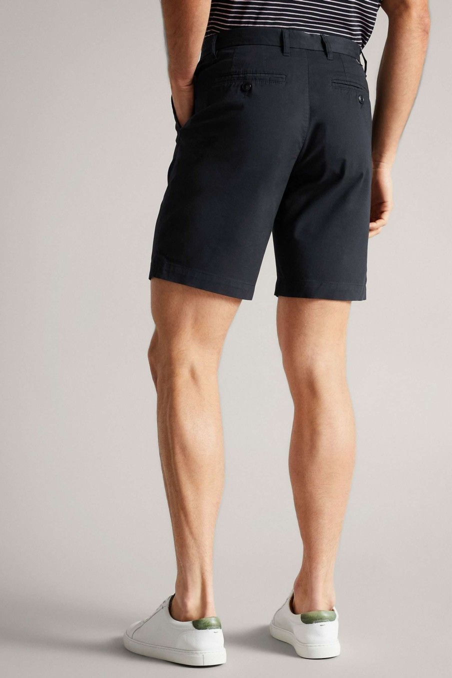 Clothing * | Ted Baker Dk-Navy Blue Ashfrd Chino Shorts Online Sales