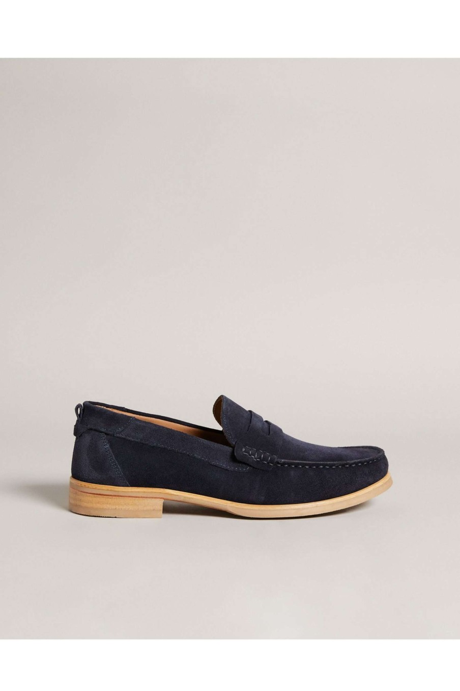 Footwear * | Ted Baker Alfey Navy Suede Moccasin Shoes Latest Fashion