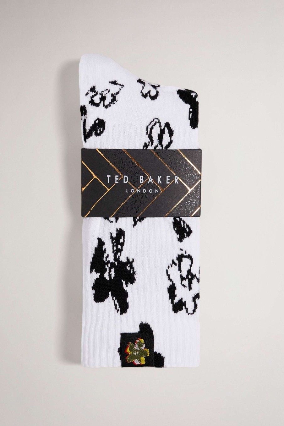 Homeware * | Ted Baker White Magnolia Pattern Socks Best-Selling