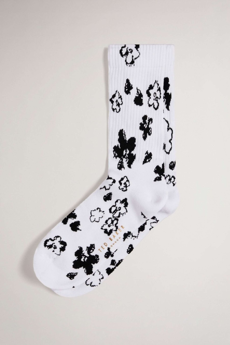 Homeware * | Ted Baker White Magnolia Pattern Socks Best-Selling