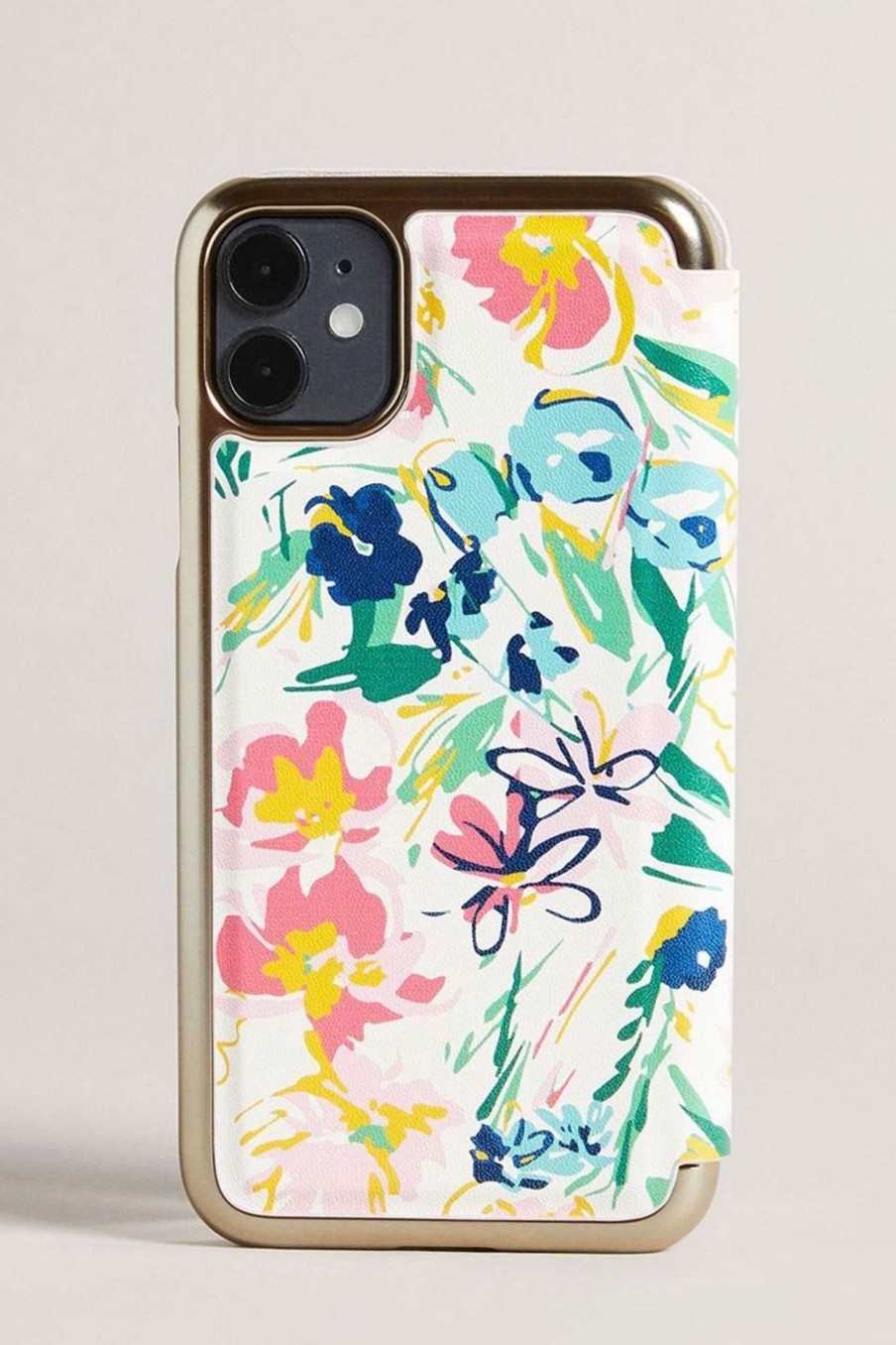 Homeware * | Ted Baker Cream Telba Ivory Sketchy Magnolia Iphone 11 Mirror Case Attractive