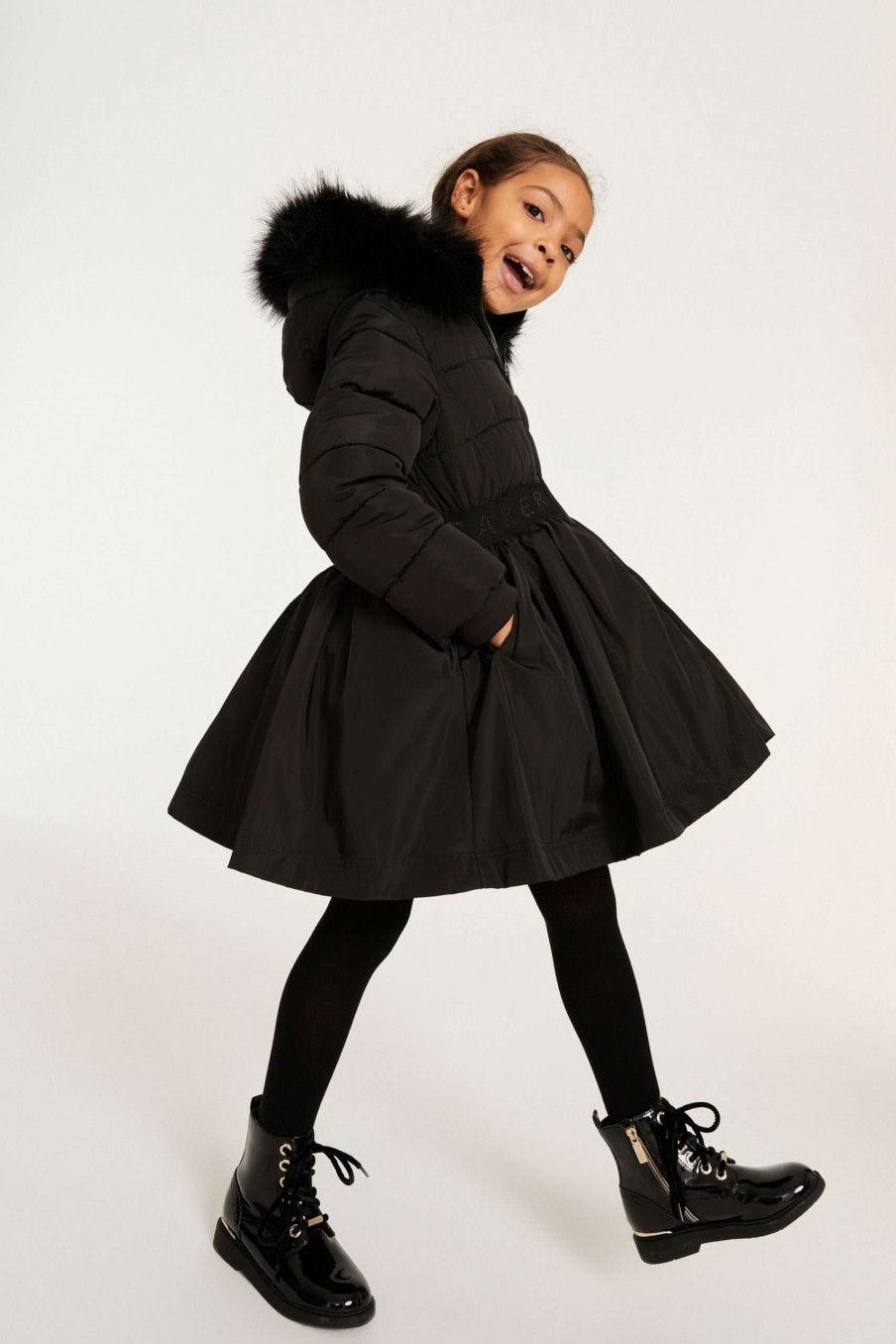 Clothing * | Ted Baker Black Skirt Parka Coat Sale