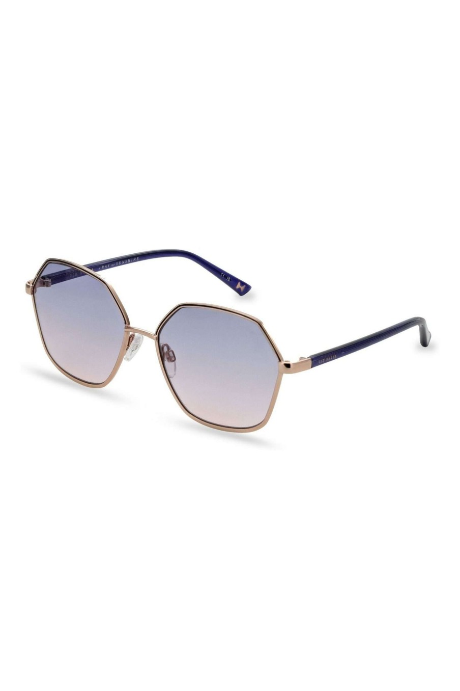 Homeware * | Ted Baker Gold Hexagonal Metal Fashion Sunglasses Top Selling