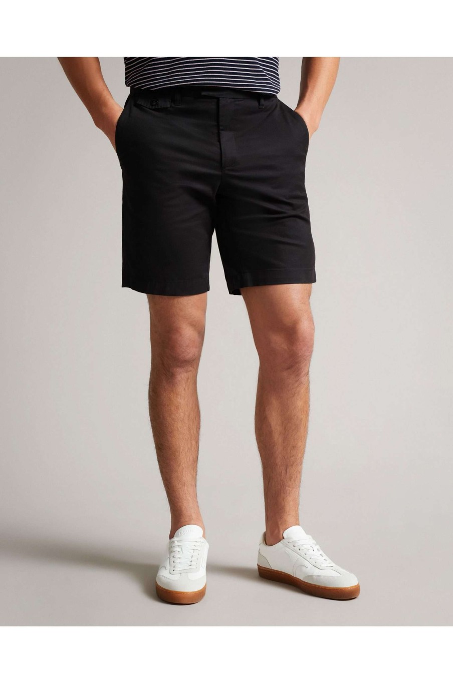 Clothing * | Ted Baker Ashfrd Black Chino Shorts Limited Edition