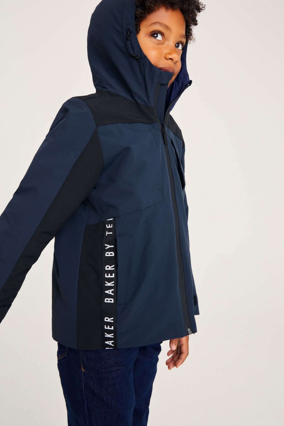 Clothing * | Ted Baker Navy Waterproof Shower Jacket Quick Delivery