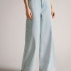 Clothing * | Ted Baker Bivera Pl-Blue 90'S Wide Leg Denim Jeans Top Selling