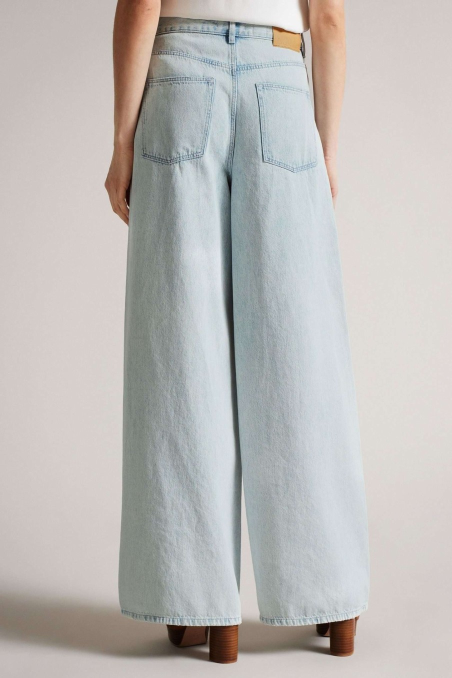 Clothing * | Ted Baker Bivera Pl-Blue 90'S Wide Leg Denim Jeans Top Selling