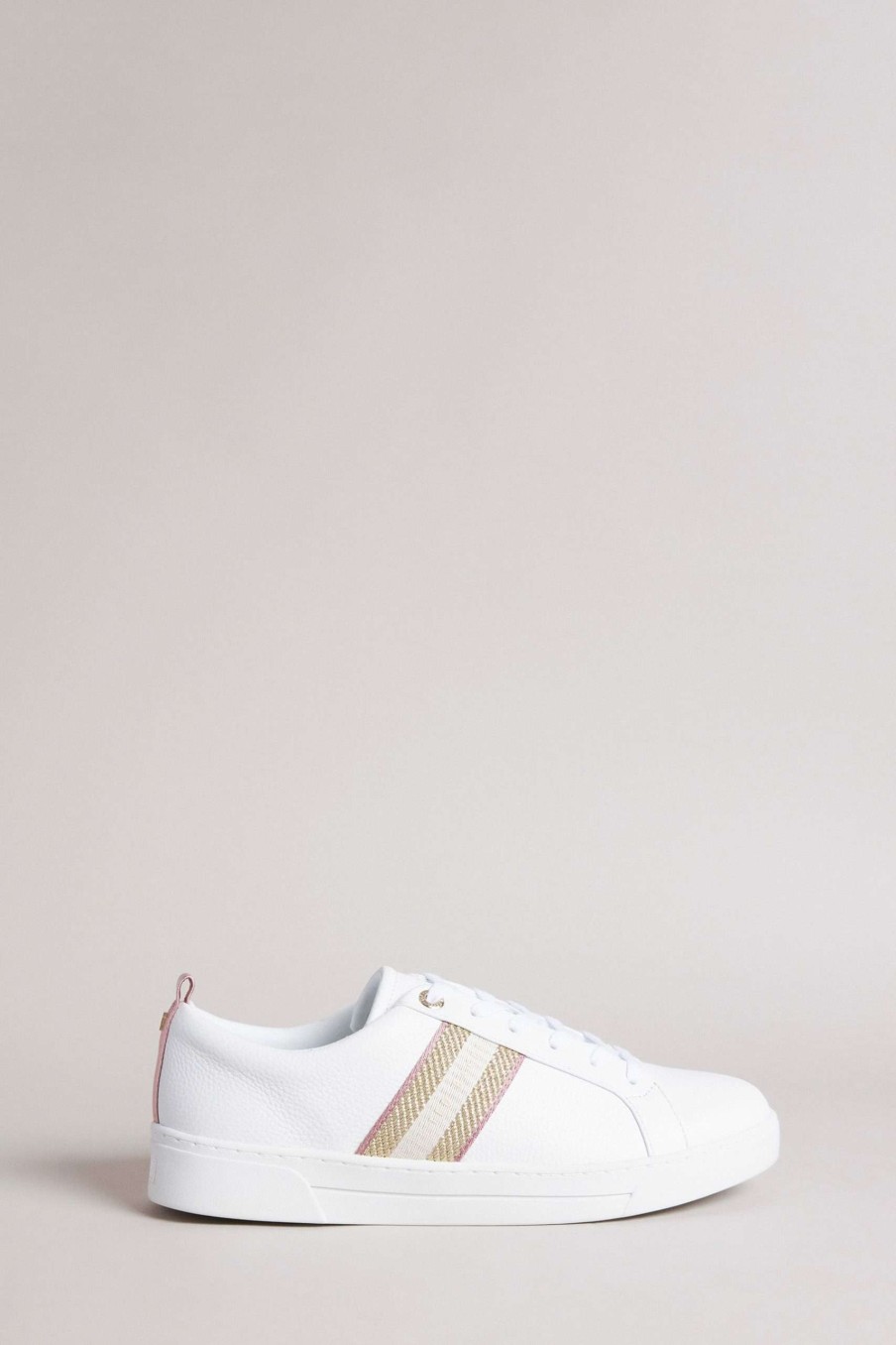 Footwear * | Ted Baker White Baily Webbing Cupsole Trainers Shop