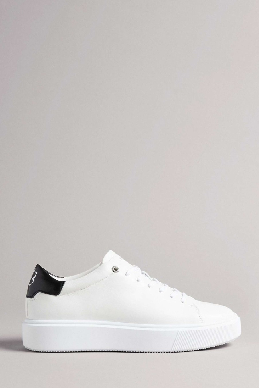 Footwear * | Ted Baker White Lornea Magnolia Flower Platform Trainers Shop