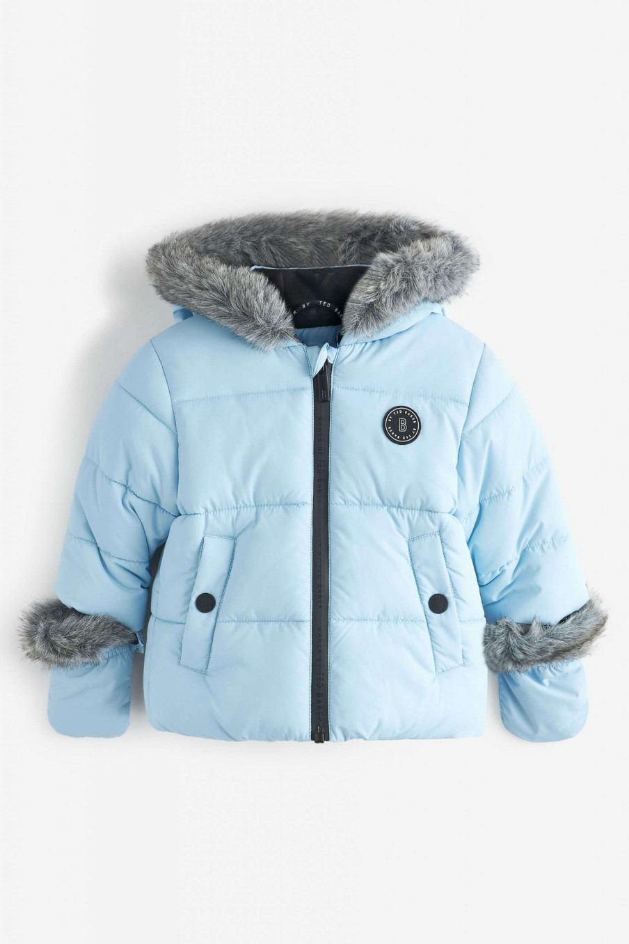 Clothing * | Ted Baker Light Blue Shower Resistant Padded Coat Latest Fashion