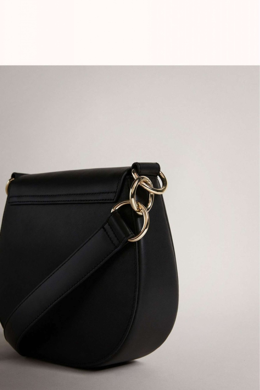 Homeware * | Ted Baker Black Darcell Branded Webbing Satchel Cross Body Bag Exclusive Design