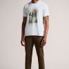 Clothing * | Ted Baker Duncan White Graphic Printed T-Shirt Limited Edition