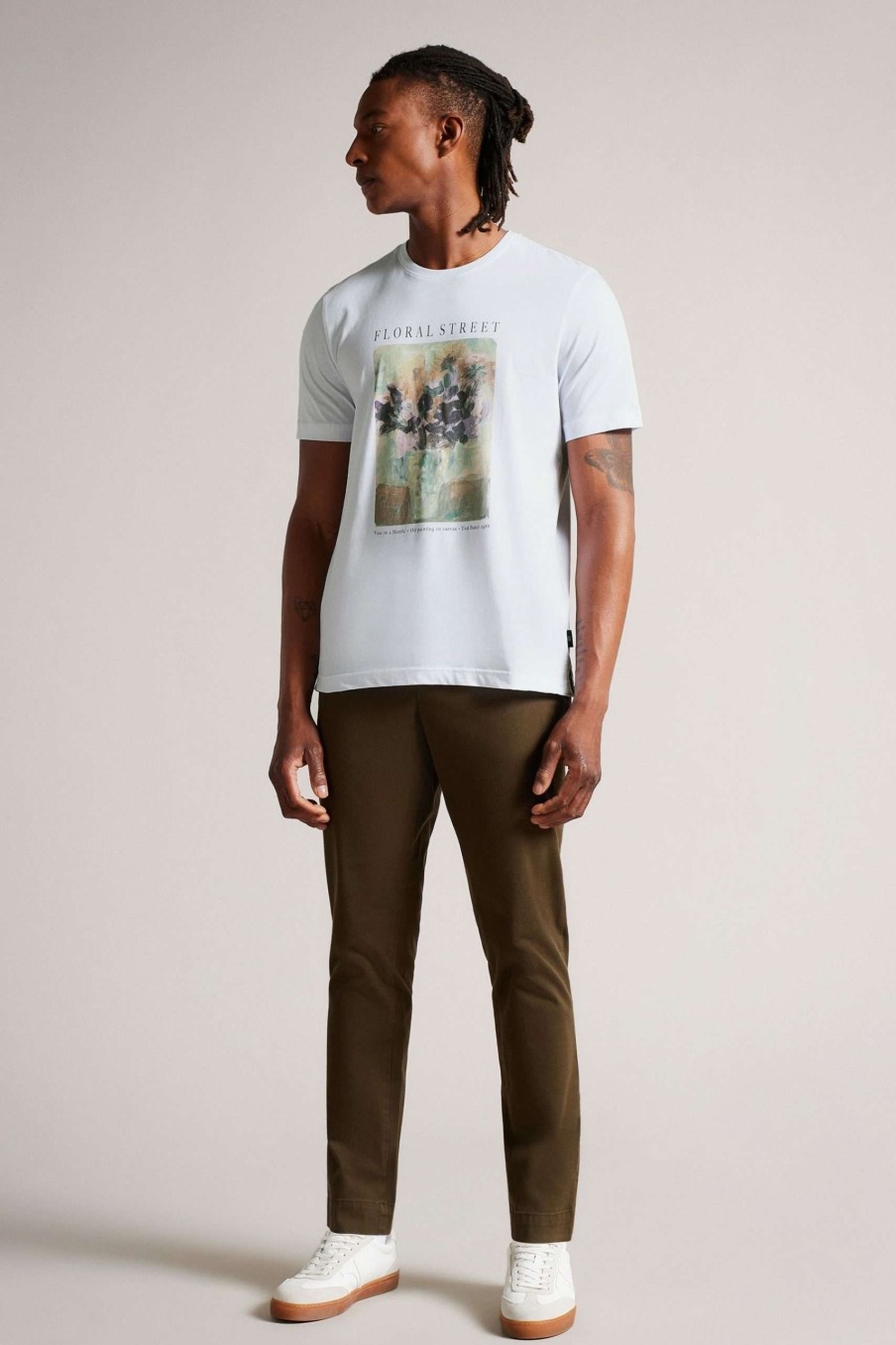 Clothing * | Ted Baker Duncan White Graphic Printed T-Shirt Limited Edition