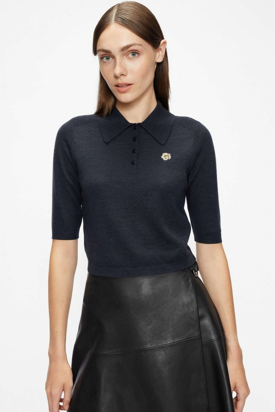 Clothing * | Ted Baker Blue Ameliya Merino Edit Polo Shirt Sale