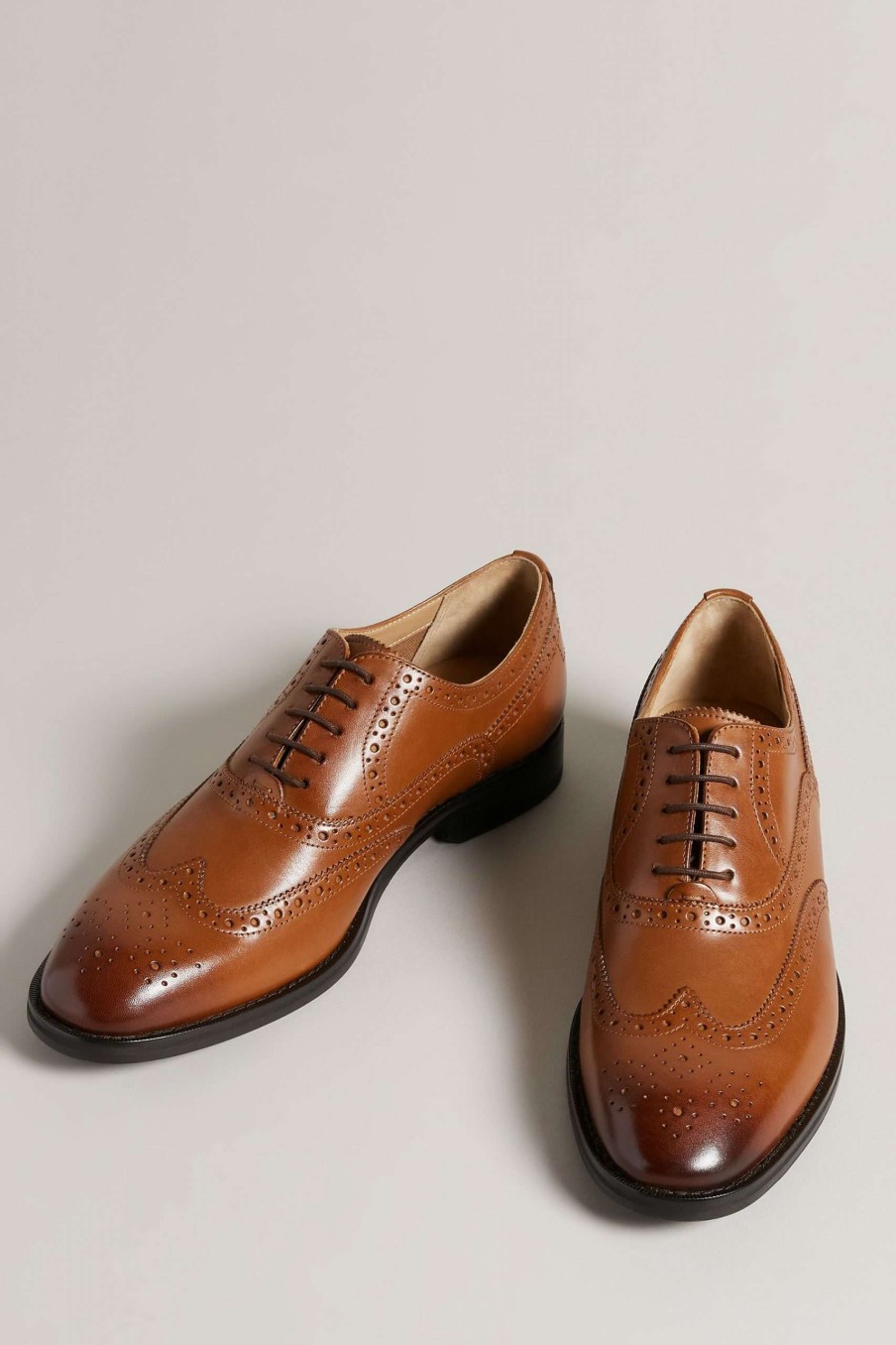 Footwear * | Ted Baker Brown Amaiss Formal Leather Brogue Shoes Official