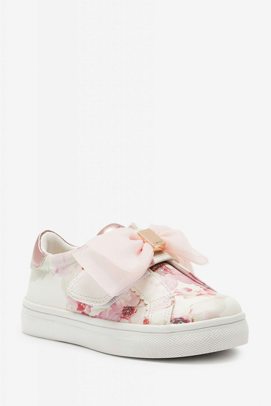 Footwear * | Ted Baker White Organza Bow Trainers Attractive