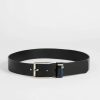 Homeware * | Ted Baker Black Keepsak Contrast Keeper Leather Belt Excellent Quality