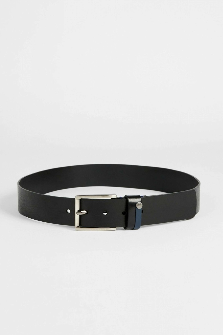 Homeware * | Ted Baker Black Keepsak Contrast Keeper Leather Belt Excellent Quality