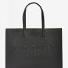 Homeware * | Ted Baker Black Sukicon Crosshatch East West Icon Bag Limited Edition