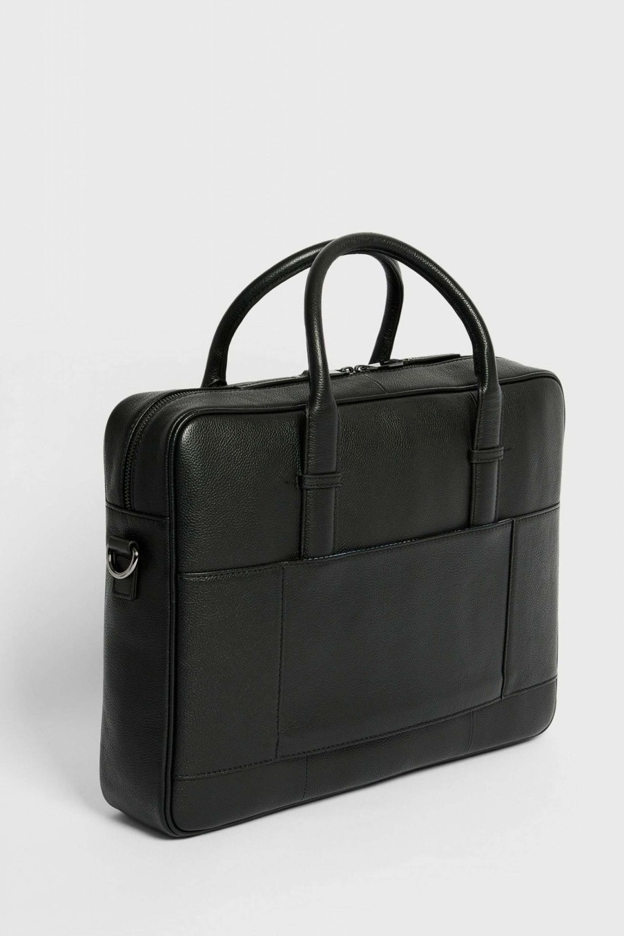 Homeware * | Ted Baker Black Passant Leather Document Bag Discounts