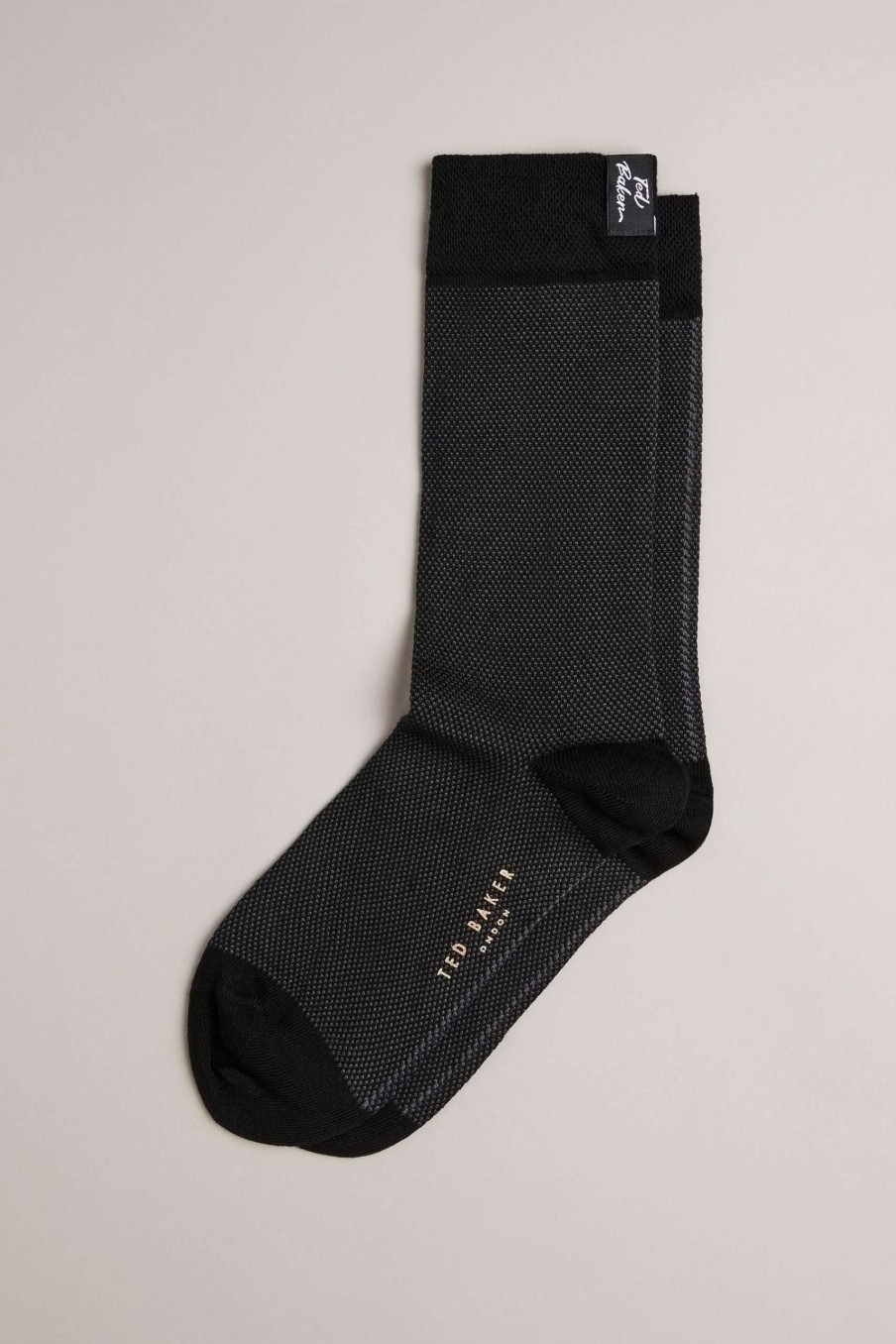 Homeware * | Ted Baker Grey Tedtext Semi Plain Socks Hot Selling