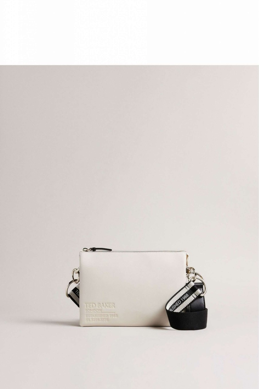 Homeware * | Ted Baker Darceyy White Branded Webbing Cross-Body Bag Top Selling