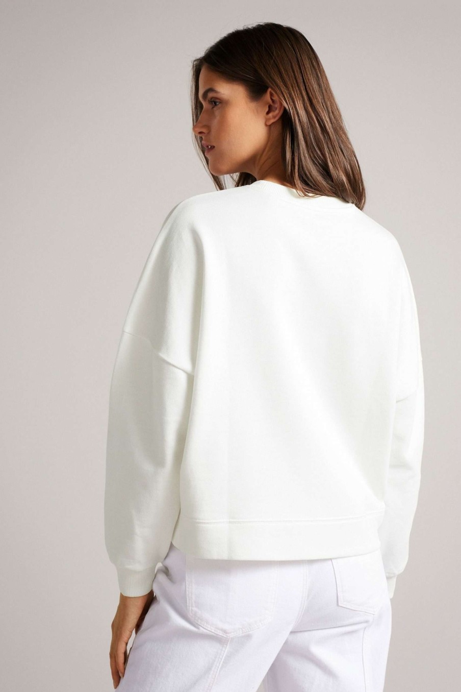 Clothing * | Ted Baker Mahvis White Lace Sweatshirt Free Delivery