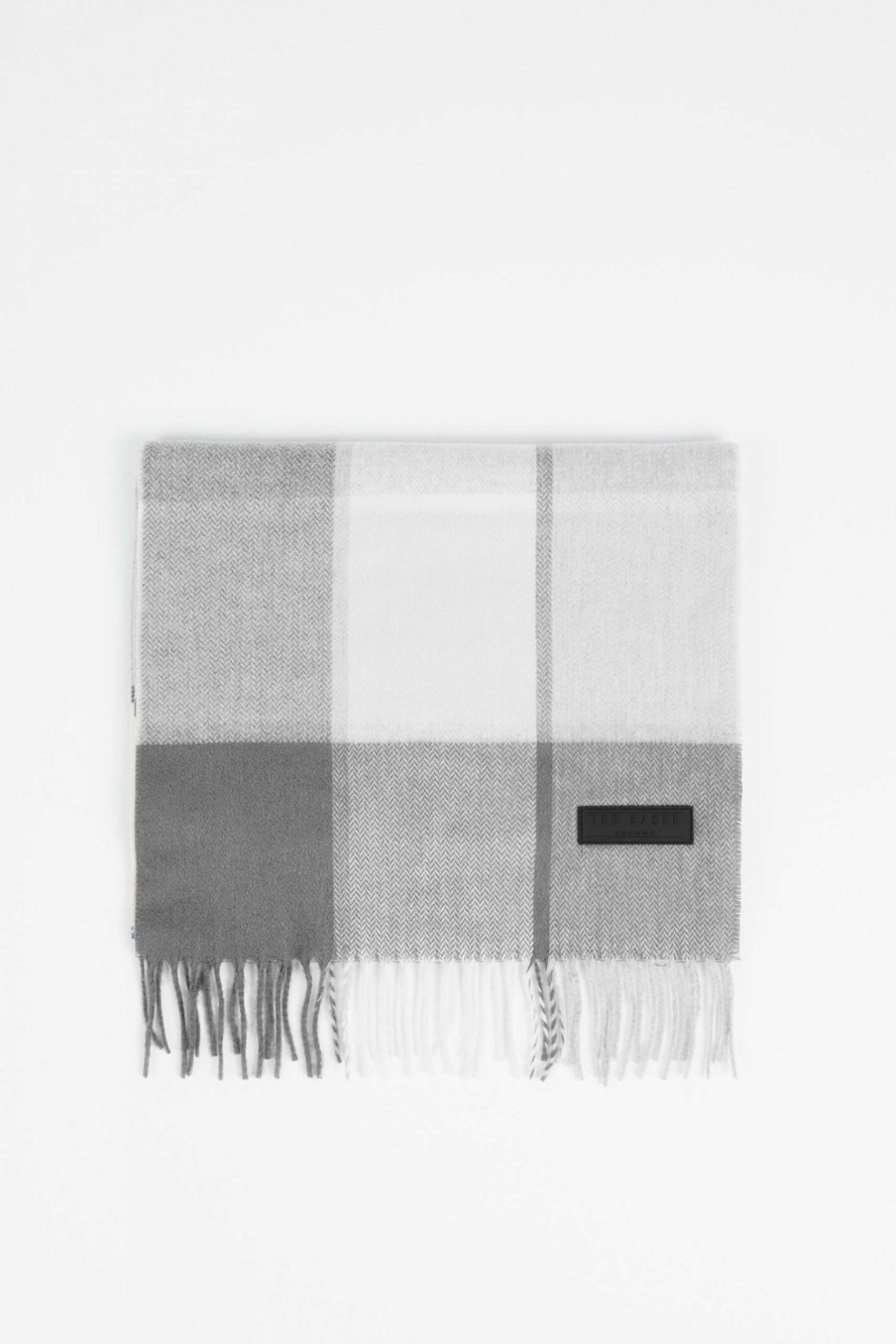 Homeware * | Ted Baker Grey Tendr Large Check Scarf Free Delivery