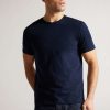 Clothing * | Ted Baker Hawking Navy Blue Plain T-Shirt Special