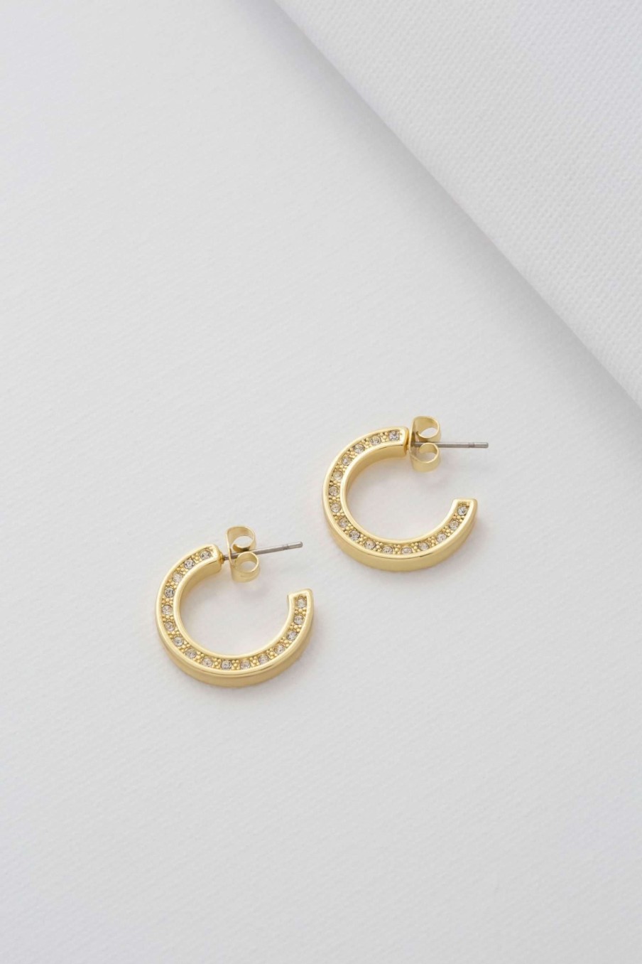 Homeware * | Ted Baker Crystal Hoop Earrings Cut Price