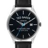 Homeware * | Ted Baker Leytonn Black Brogue Leather Strap Watch Sale