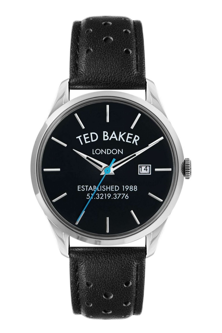 Homeware * | Ted Baker Leytonn Black Brogue Leather Strap Watch Sale