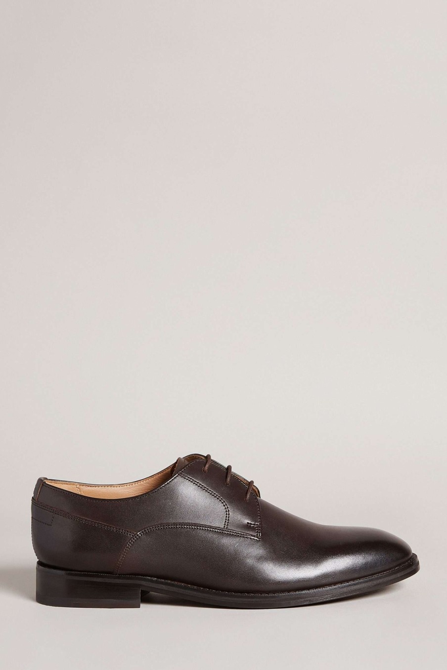 Footwear * | Ted Baker Kampten Brown Formal Leather Derby Shoes Closeout Sale