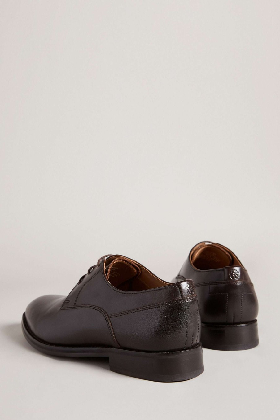 Footwear * | Ted Baker Kampten Brown Formal Leather Derby Shoes Closeout Sale