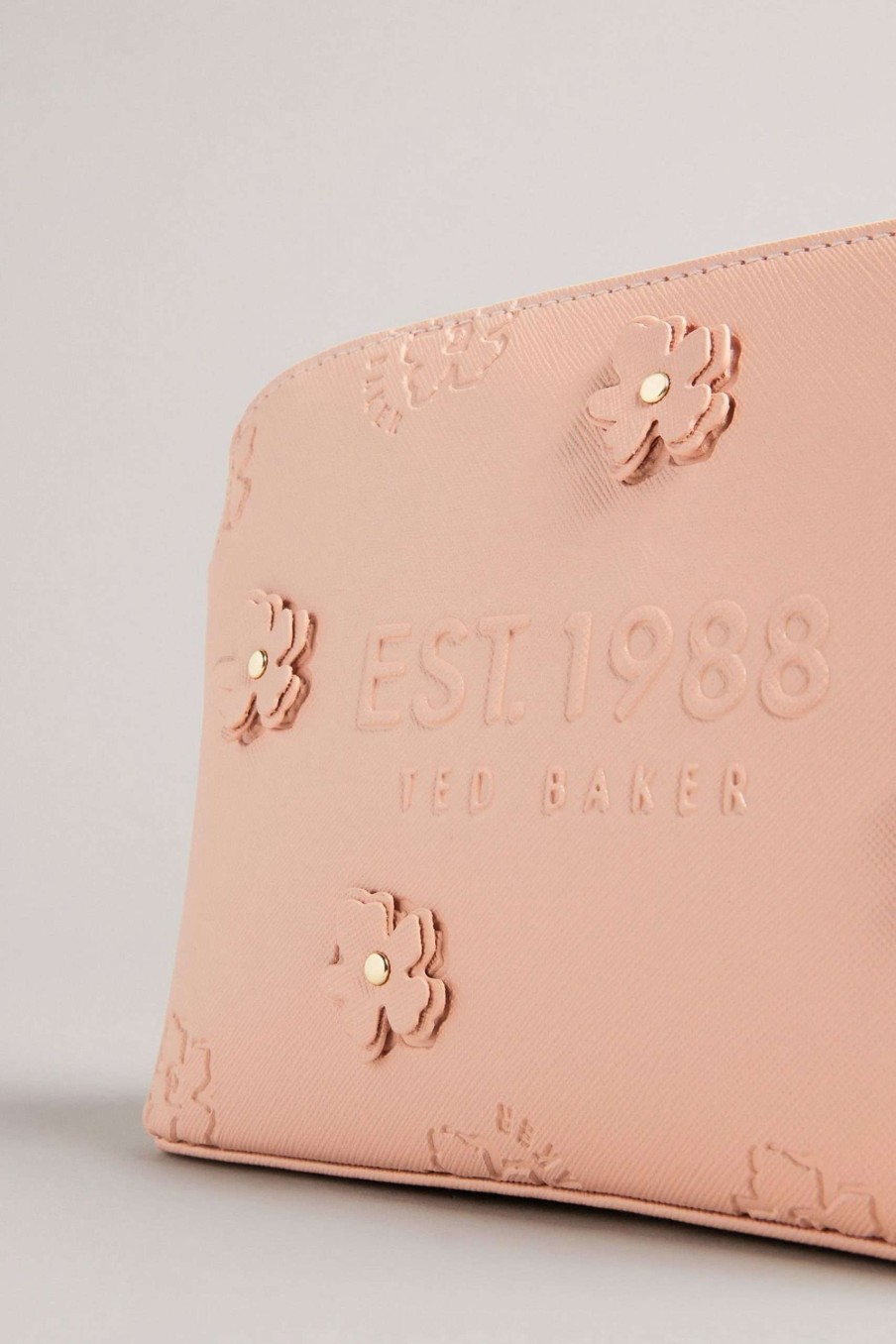 Homeware * | Ted Baker Flancon Dusky-Pink Applique Floral Makeup Bag Hot Selling