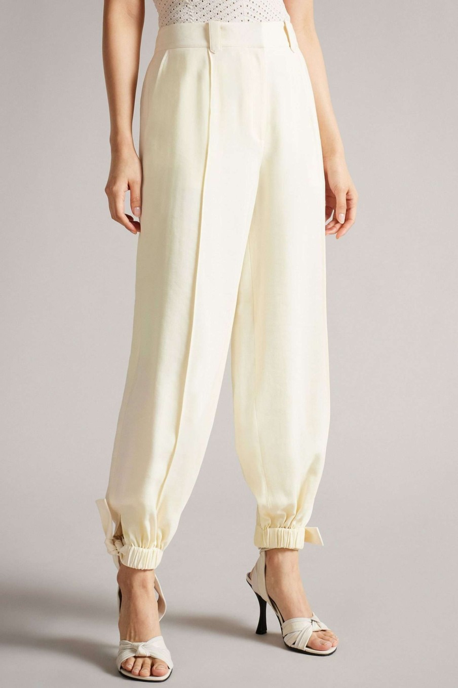 Clothing * | Ted Baker Madolyn Natural Tailored Harem Trousers Cut Price